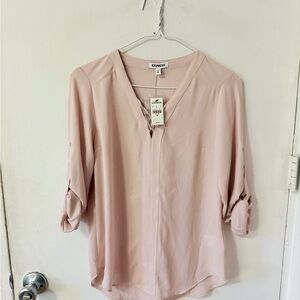 Express V-Neck Roll-Sleeve Blouse NWT